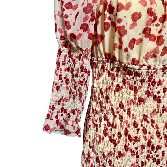 KEEPSAKE THE LABEL Charmed Puff Sleeve Smocked Square Neckline Floral Mini Dress - Picture 9 of 16